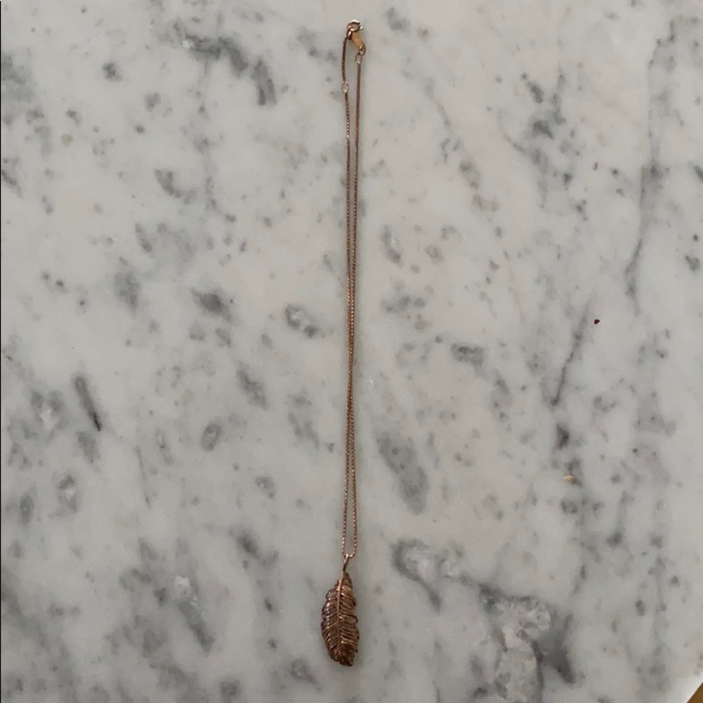 Thomas sabo leaf feather necklace rose gold